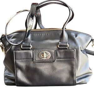 Black Leather Satchel/Crossbody Bag